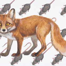 【受注制作】ふらふらピアス Sサイズ「狐と鼠」fp-s-03 5枚目の画像