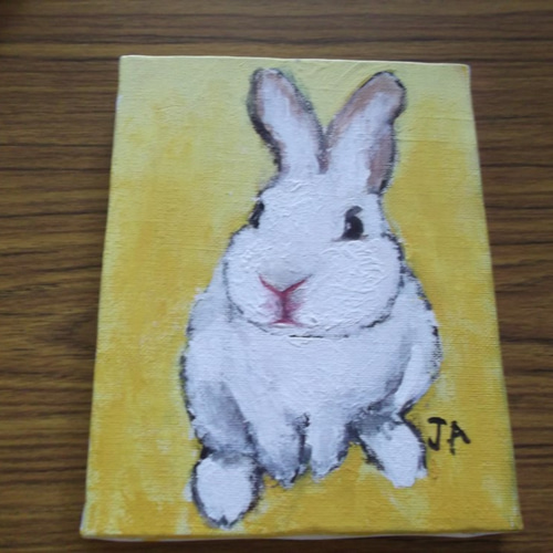 送料無料】小っちゃいキャンバス絵 <うさぎ> 絵画 天城 準 通販