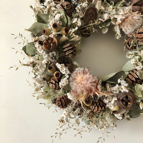 秋の木の実のリース ドライフラワー ドライフラワー Little Flower