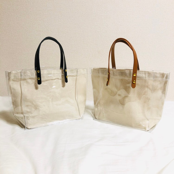 AnneCoquine クリアトートバッグ AnneCoquine モノグラム柄プリント クリアトートバッグ 30cm