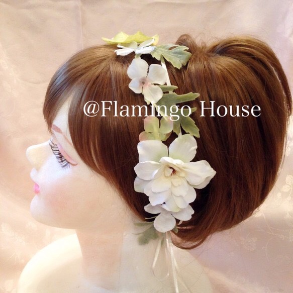 【再販×2】original wedding サテンリボンラリエットヘッドドレス