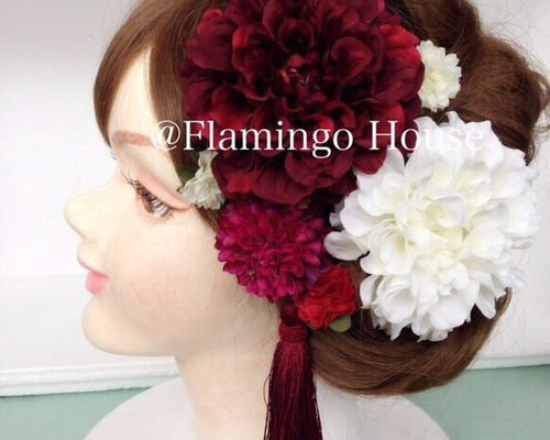 emmaaccessoryダリア ヘッドドレス 2個セット ヘッドドレス（髪飾り）ダリアとアジサイのパーツセット（10