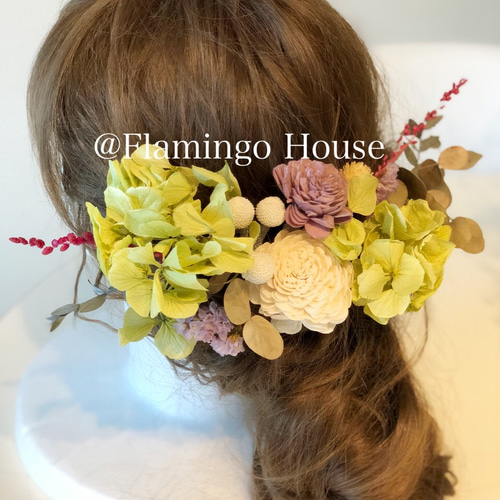 box入り本物のお花の髪飾りwedding＊成人式＊卒業式 ブリザーブド 