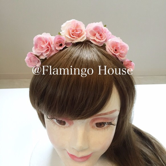 【再販×20】ピンク ミニバラ髪飾り7点セット 1枚目の画像