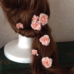 【再販×20】ピンク ミニバラ髪飾り7点セット 2枚目の画像