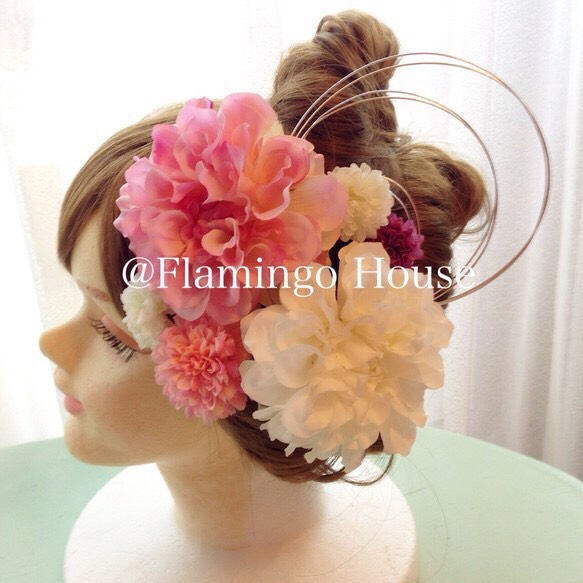 【再販×10】水引付き豪華アートフラワー髪飾り7点セット