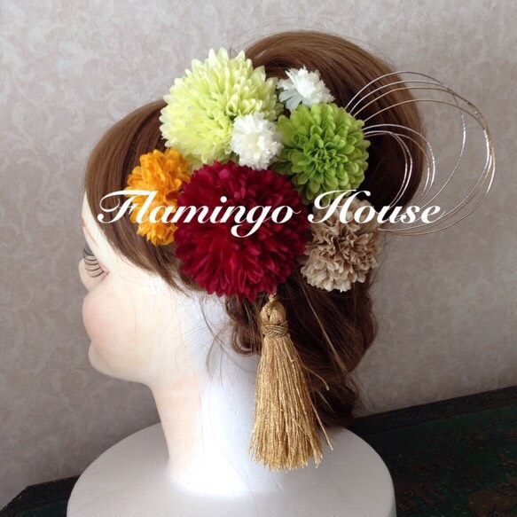 【再販×12】書籍掲載商品 水引付き豪華アートフラワー髪飾り8点セット