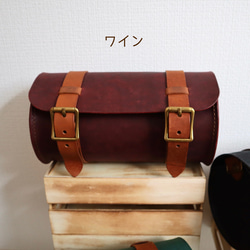 姫路レザー シックなカラーの旅するコロンとかわいい本革ショルダーバッグ【受注生産】 2枚目の画像