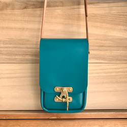 数量限定1点 夏の福袋 ヒネリ金具の本革ポシェット&小さい革財布 6枚目の画像