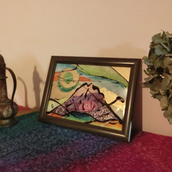 太陽と富士(ガラス絵） 4枚目の画像
