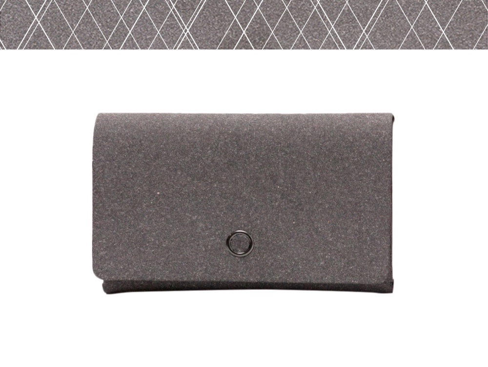 ６０枚入る２ポケットの名刺入れ【グレー×内柄ダイヤホワイト】        Ω