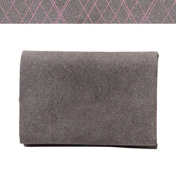 雙用零錢包 - 可放卡片的零錢包　GRAY×Argyle pattern of Pink 第1張的照片