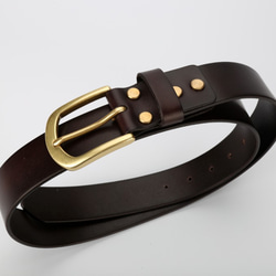 イタリア製本革手作りのメンズクラシックベルト真鍮バクッル厚み3～4MM（カスタマイズ長さ） 9枚目の画像