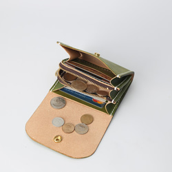 牛革手作り小型収納オルガンL字ファスナー財布 9枚目の画像