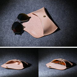 レザーメガネケース 本革手縫い 二枚革のメガネケース 9枚目の画像