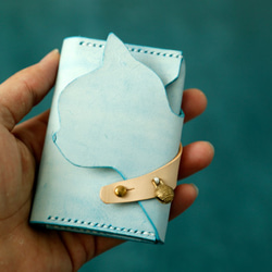 可愛い猫ー手作り天然革小型カードケース 5枚目の画像