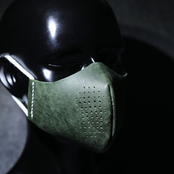 本革手作りマスク カバー&インナーマスクセット 1枚目の画像