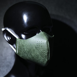 本革手作りマスク カバー&インナーマスクセット 2枚目の画像