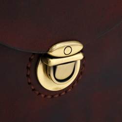 牛革手縫い レザーショルダーバッグ サドルバッグポシェット（ミニサイズ） 4枚目の画像