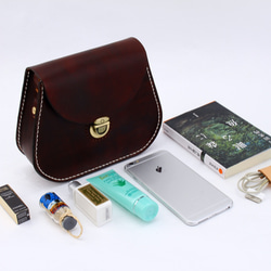 牛革手縫い レザーショルダーバッグ サドルバッグポシェット（ミニサイズ） 6枚目の画像