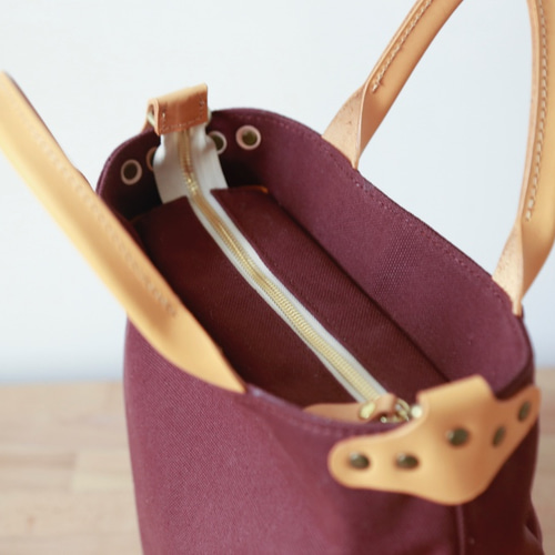 帆布×革の組み合わせ」手作りの2wayトートバッグショルダー