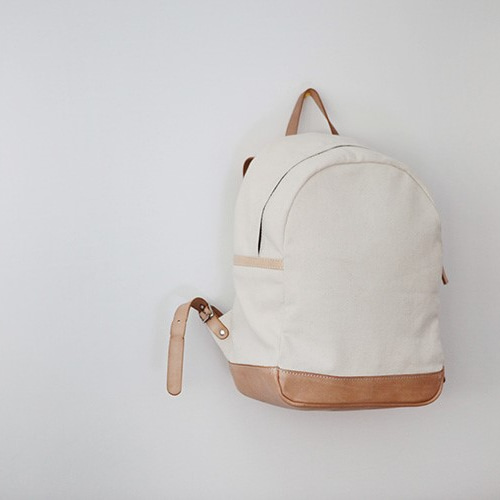 帆布+本革手作りのクラシックリュックサック リュック・バックパック  