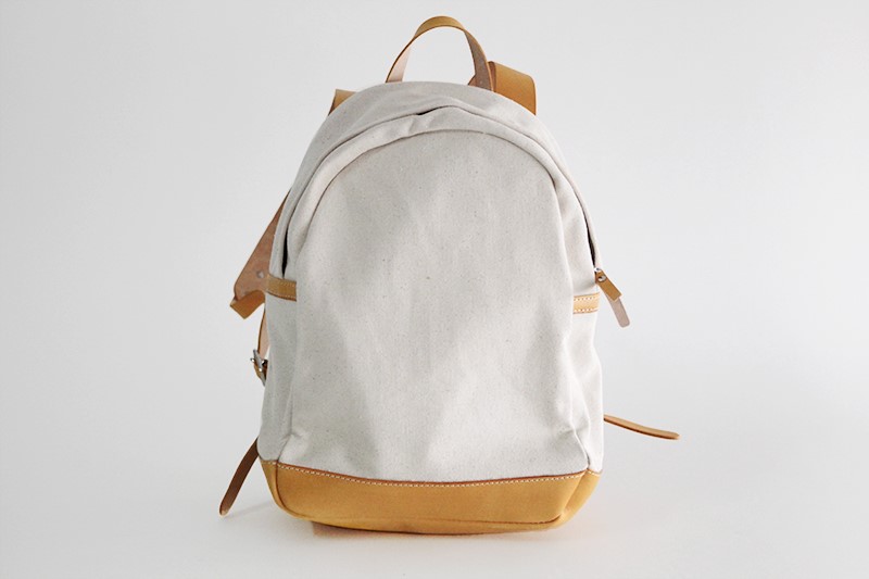 帆布+本革手作りのクラシックリュックサック