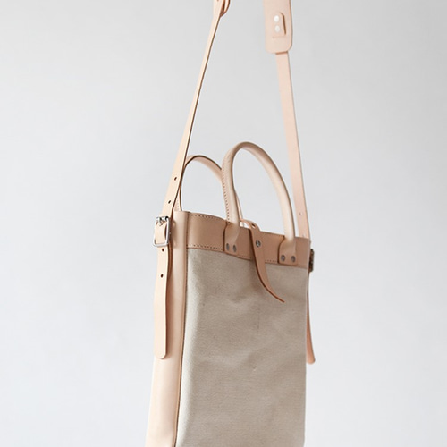 帆布×革の組み合わせ」手作りの2wayトートバッグショルダー