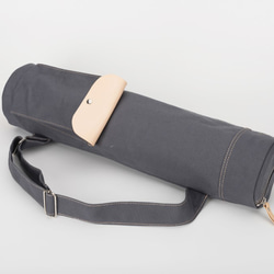 “帆布與皮革的結合” 瑜伽墊包 瑜伽墊套 多功能收納袋 攜帶方便 第2張的照片