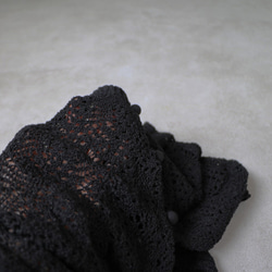【期待纖細精緻◎】和紙毛圈鏤空時尚斗篷【黑色】 第9張的照片