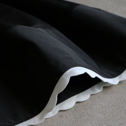 【售罄】羅緞塔夫綢下擺扇貝蓬蓬裙【黑×白】 第5張的照片