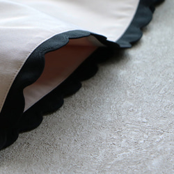 【完売】グログランタフタ 裾スカラップ付き ふんわりスカート【グレージュ×ブラック】 9枚目の画像