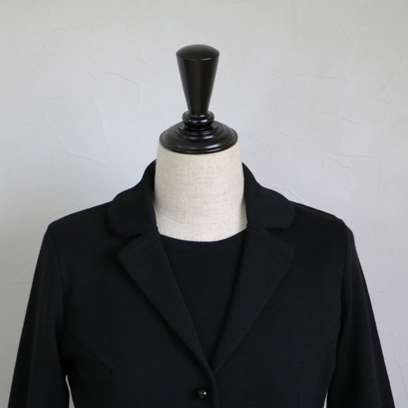 [售罄]米蘭羅紋短款針織外套[黑色x木炭] 第5張的照片