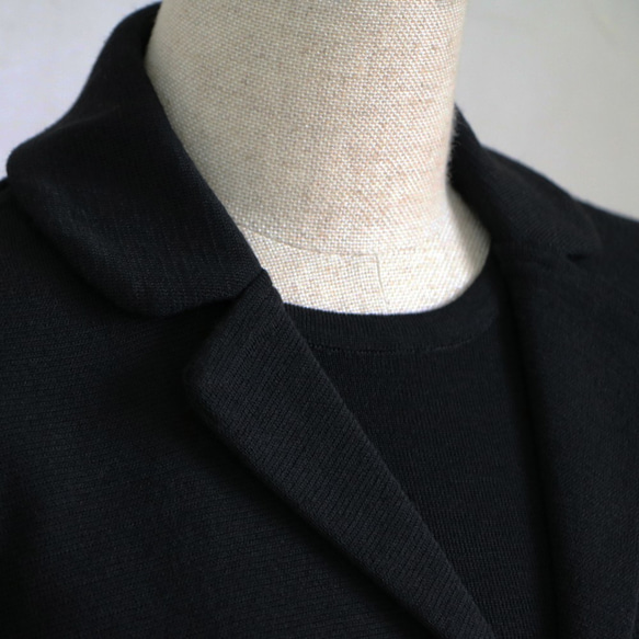 [售罄]米蘭羅紋短款針織外套[黑色x木炭] 第6張的照片