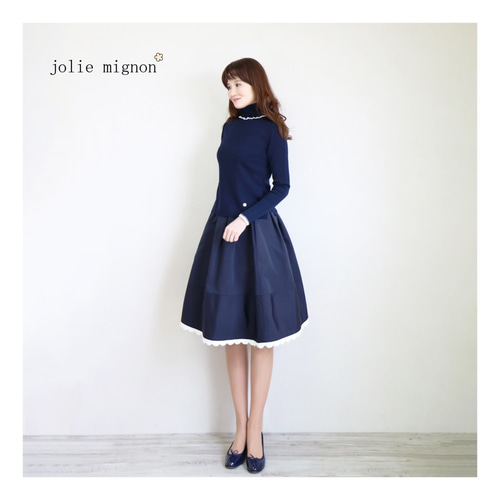美品♡jolie mignon グログランタフタ 裾スカラップ付ふんわり