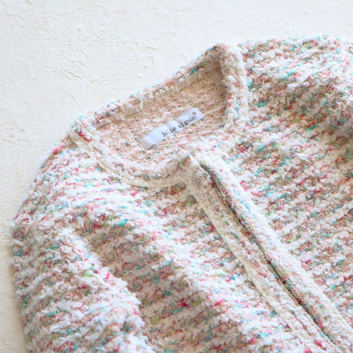 完売です】【ジョリーミニョン】MIXツイードノーカラー ショート丈