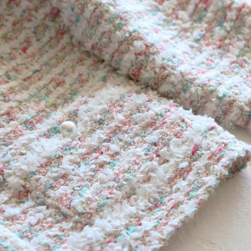 完売です】【ジョリーミニョン】MIXツイードノーカラー ショート丈