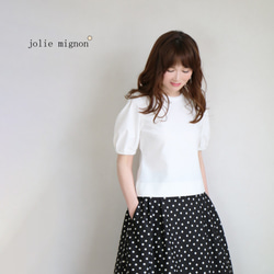 ジョリーミニョン　トップス　異素材スカラップ付き Tシャツ【JM1171BC】 ジョリーミニョン トップス 異素材スカラップ付き Tシャツ