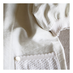 [舒適的亞麻人造絲材質◎] 看起來乾淨俐落的泡泡袖連身裙 [自然色] 第8張的照片