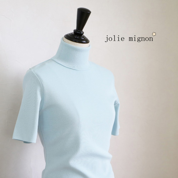 jolie mignon タートルネックストレッチ半袖プルオーバー jolie mignon タートルネックストレッチ半袖プルオーバー レース