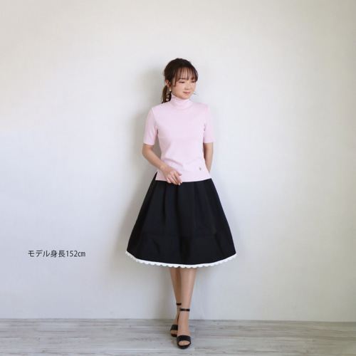 首元カバーが嬉しい♪】タートルネック ストレッチ 半袖プルオーバー  