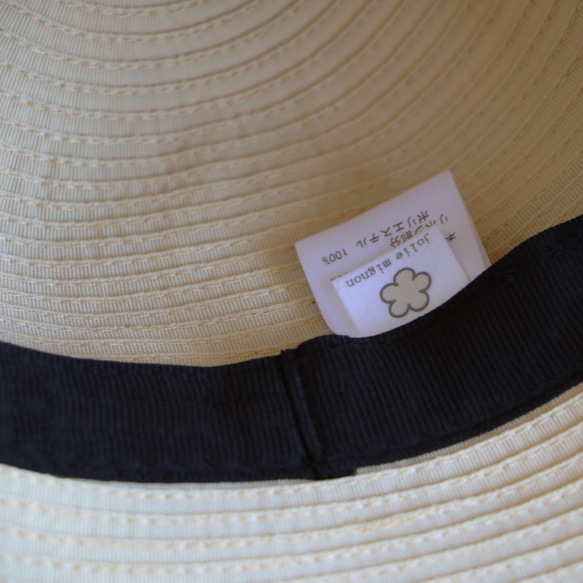 【エレガントに紫外線防止◎】グログランリボン UVカット帽子 【ブラック×ブラック】 6枚目の画像