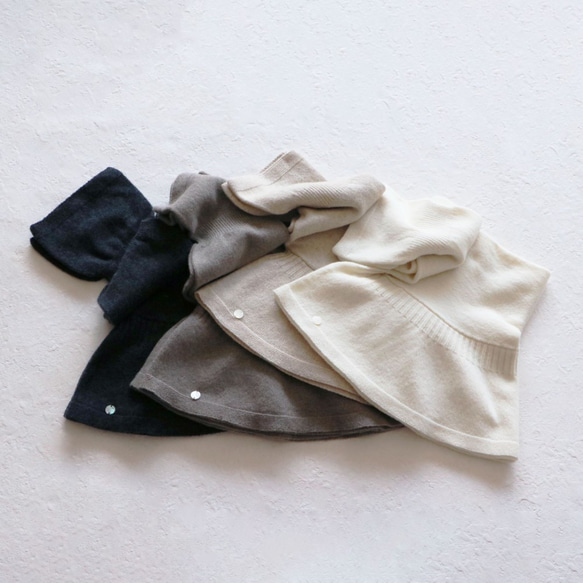 售罄！ [易於穿上和溫暖！ ] WHOLEGARMENT Cashmere Blend Frilled Bolero 開衫 [木 第10張的照片