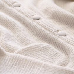 [售罄！ ] [乾淨的設計！ ] 羊絨混紡珠地針織裹扣開衫[灰白色] 第6張的照片