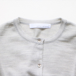[優質材質◎]平紋針織圓領長袖開襟衫[淺灰色] 第7張的照片