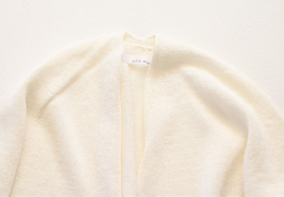 [售罄]日本紙x棉質口袋長開衫（灰白色[配飾] [日本製造] [免費送貨] 第4張的照片