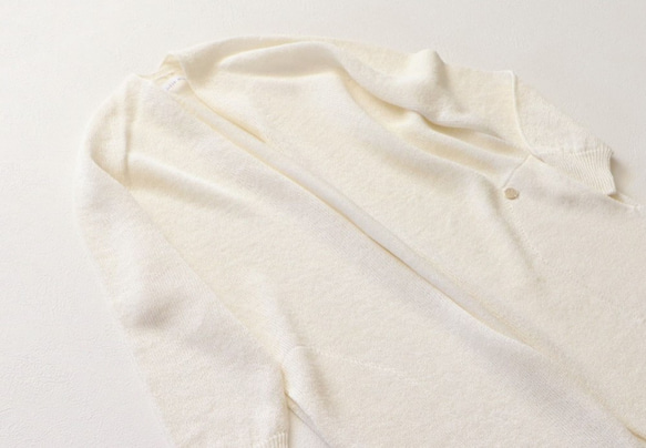 [售罄]日本紙x棉質口袋長開衫（灰白色[配飾] [日本製造] [免費送貨] 第5張的照片