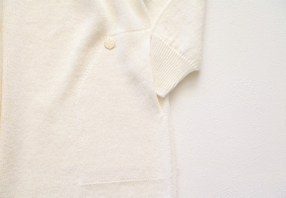 [售罄]日本紙x棉質口袋長開衫（灰白色[配飾] [日本製造] [免費送貨] 第6張的照片