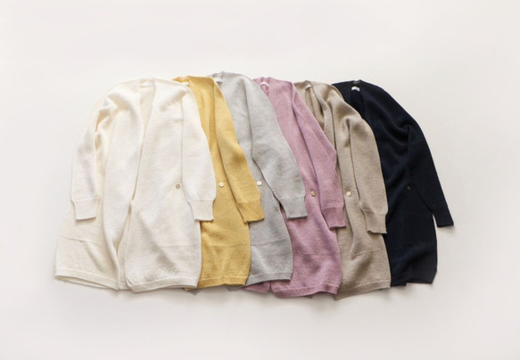 [售罄]日本紙x棉質口袋長開衫（灰白色[配飾] [日本製造] [免費送貨] 第8張的照片