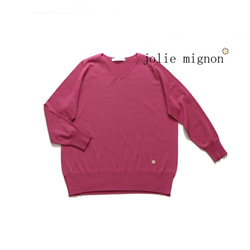 [售罄] [喬利·米尼翁] V領開slit套衫（粉紅色）[配飾] [日本製造] [免費送貨] 第2張的照片